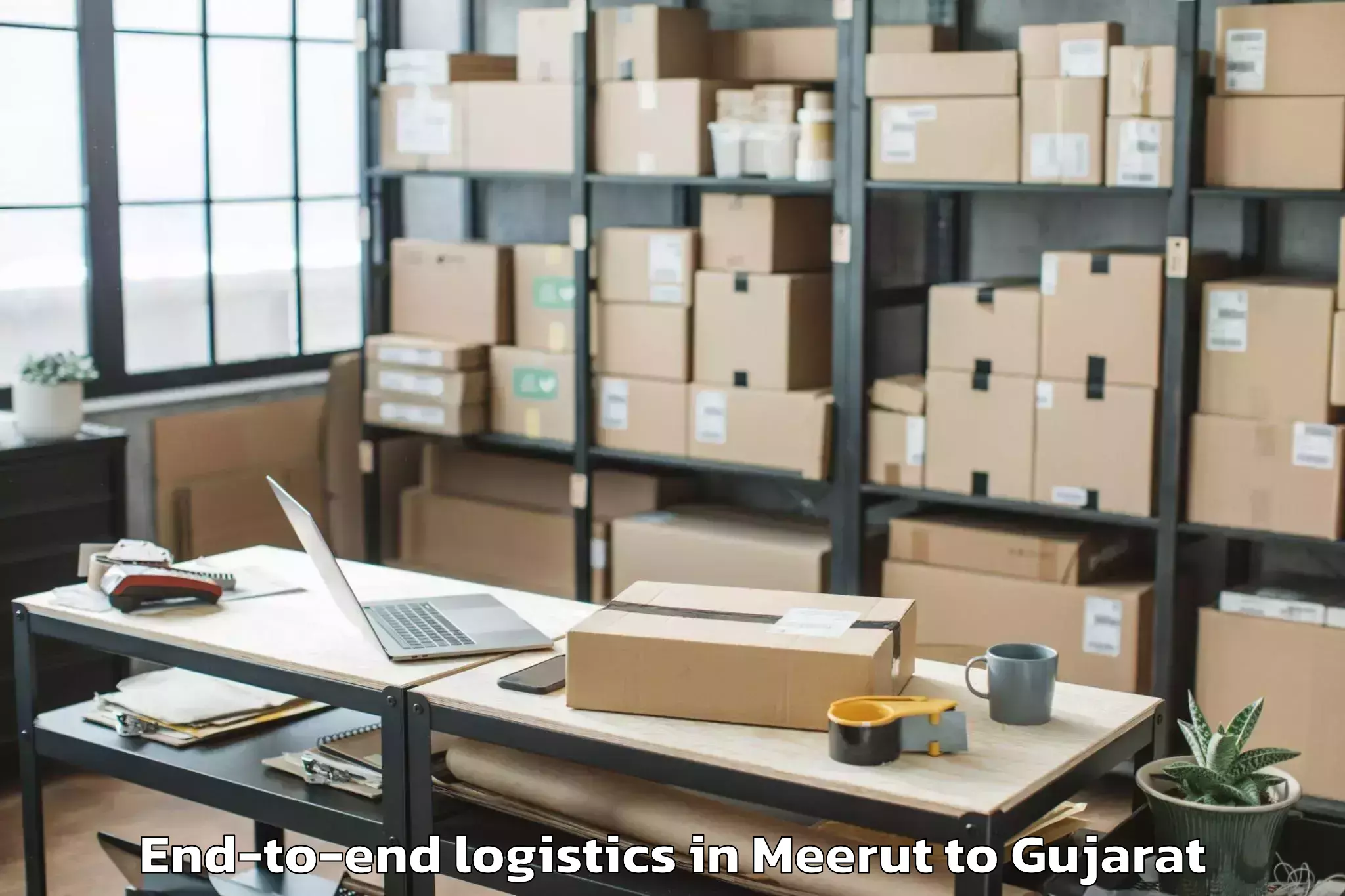 Trusted Meerut to Visnagar End To End Logistics